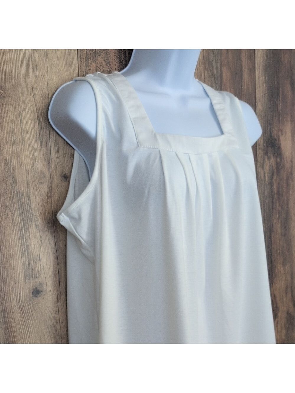 Chic White Sleeveless Square Neck Tank Top XXL             -623K